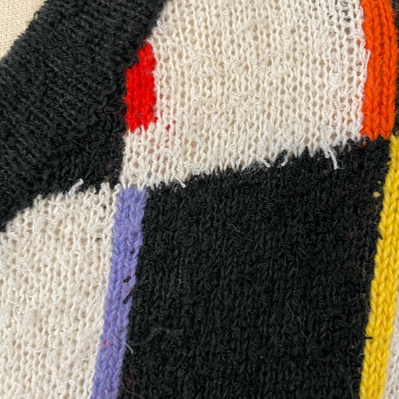 Vintage Grandma Checkerboard Colorful Sweater - Picture 3 of 15